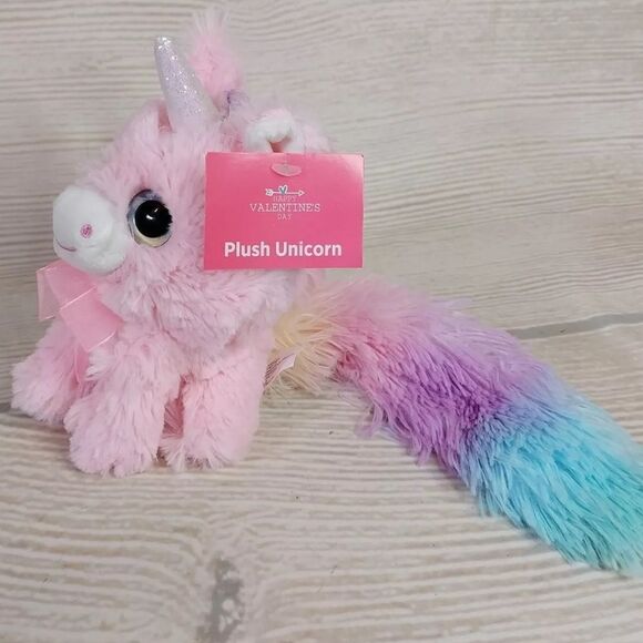 Pink Unicorn Plush Toy with Glitter Horn & Pastel Rainbow Tail - Picture 13 of 15